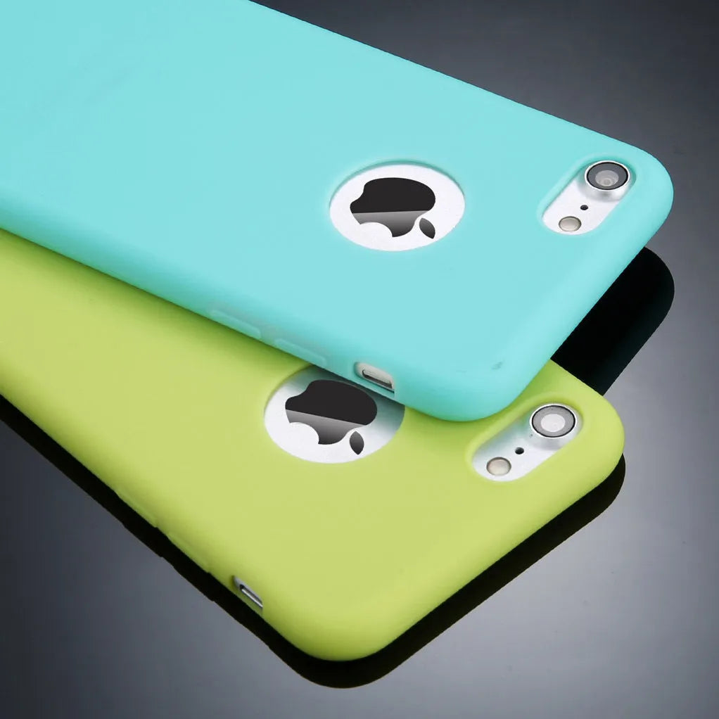 Soft silicone TPU iPhone case in navy blue colour, showing plain back cover design for protection against scratches and shock.