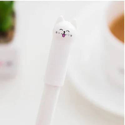 Cat pendulum gel pen with swinging charm and 0.5mm tip in multiple colour options