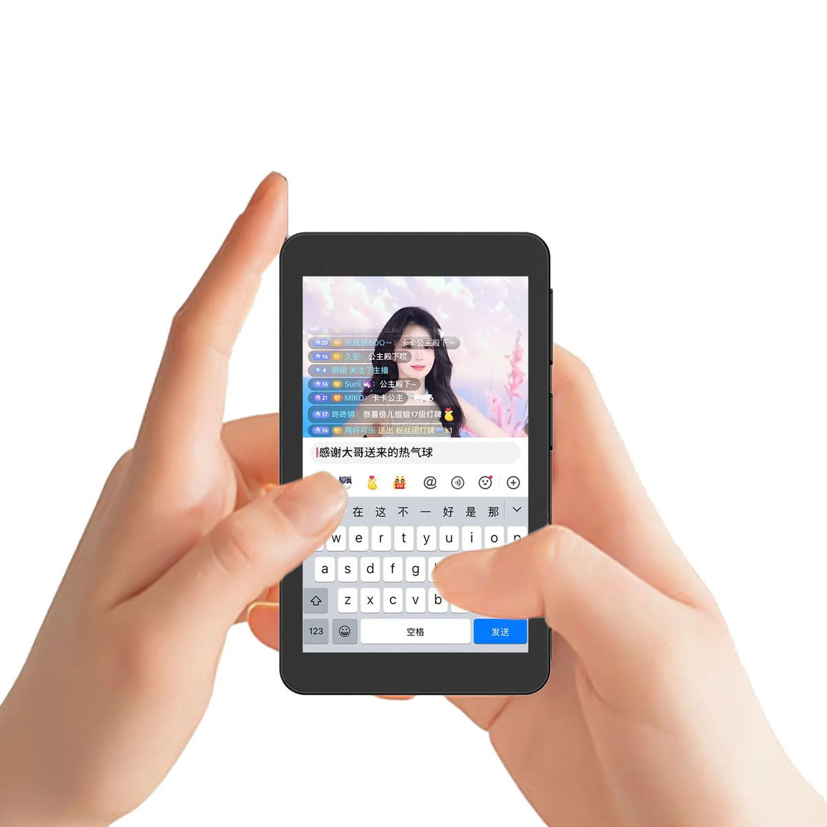 4 inch touch screen phone monitor bracket with rear magnetic suction, aluminium alloy body, HD display, black or grey