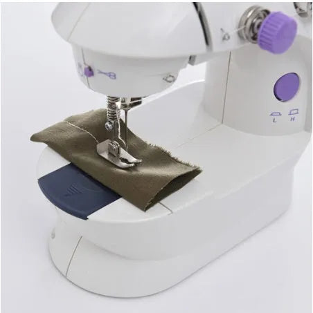 Miniature electric household sewing machine with compact 20cm design for basic garment repairs