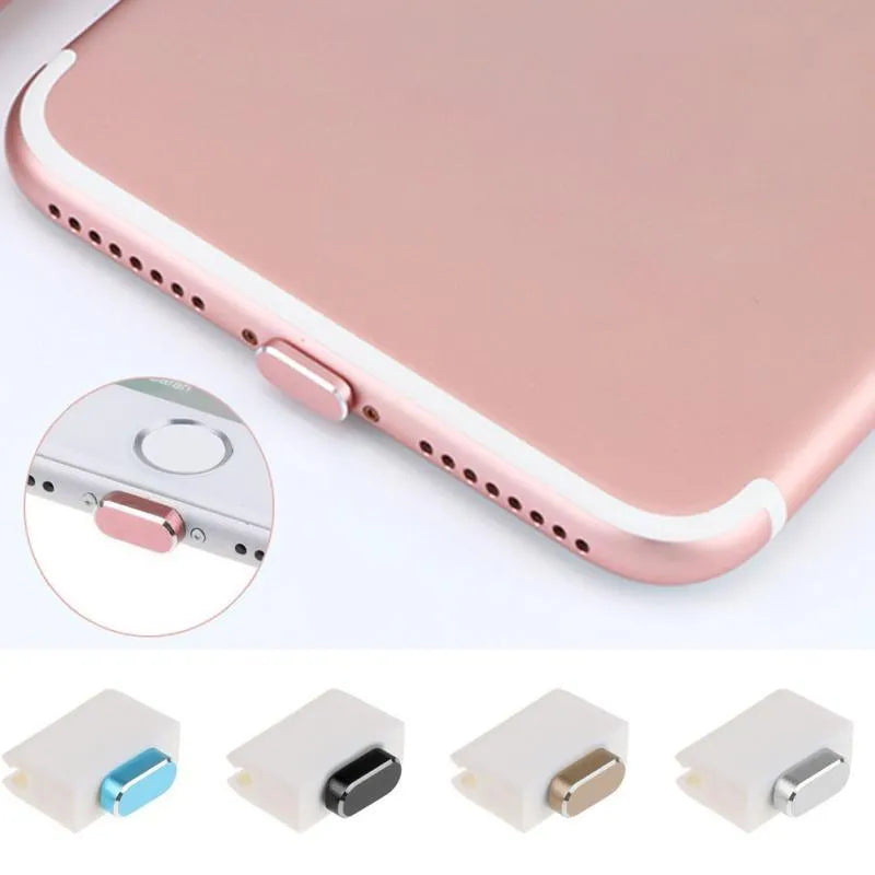 Aluminium alloy iPhone charging port dust plug in various colours for models X, XR, Max, 8, 7, 6, S, Plus