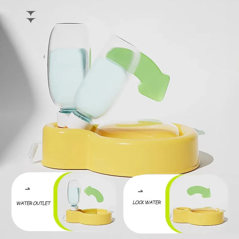 Green pet travel cup with integrated bowl for dog hydration during outdoor activities like hiking.