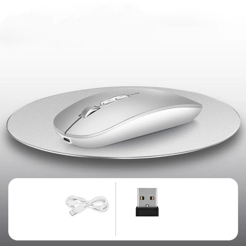 iMice wireless rechargeable silent mouse, 2.4GHz, 1600DPI, 113 x 57 x 25mm, black or silver grey, for laptop and desktop