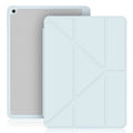 iPad acrylic Y folding protective case with pen slot in imitation leather, showing bracket function