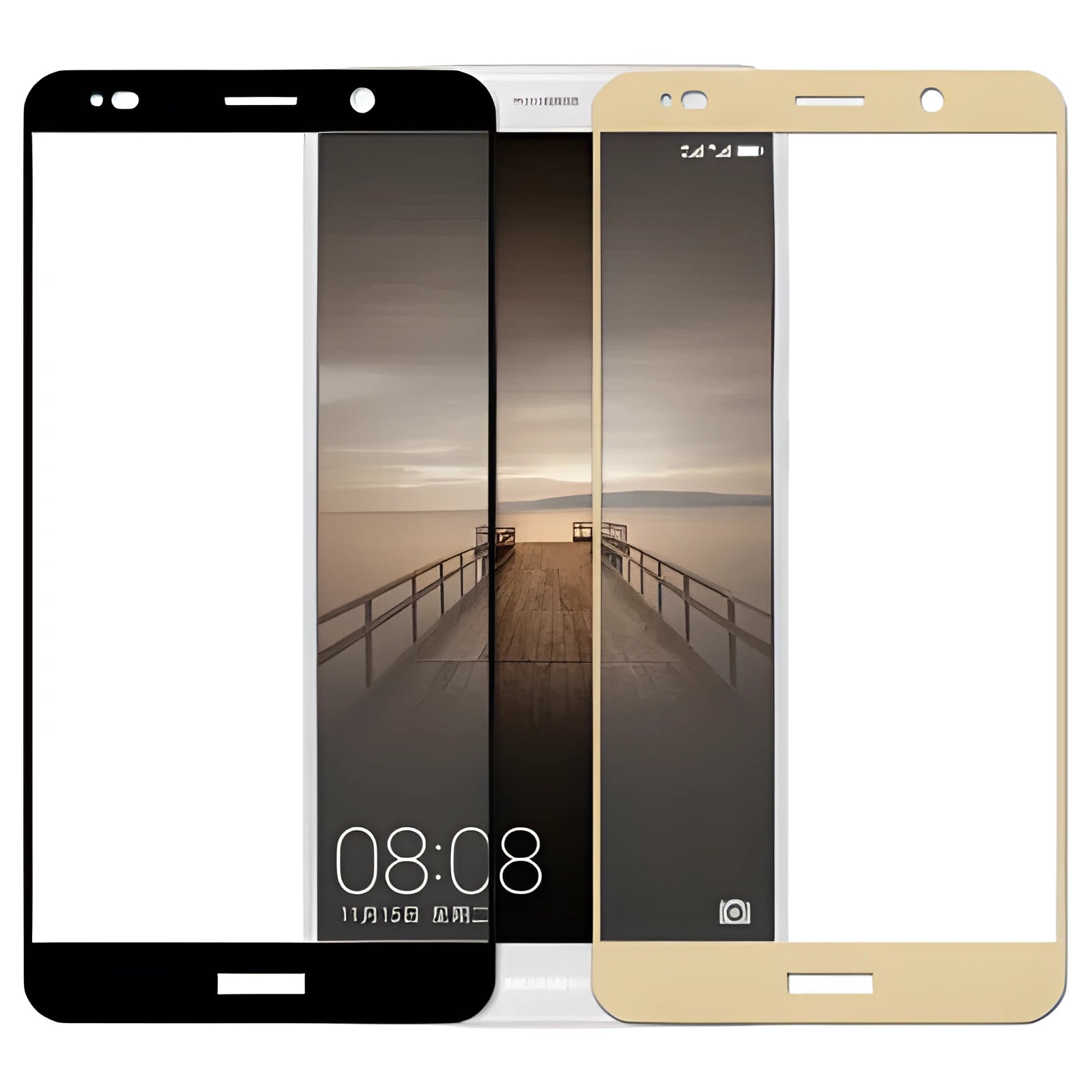 HUAWEI Mate10 toughened glass screen protector in black, gold, and white colour options