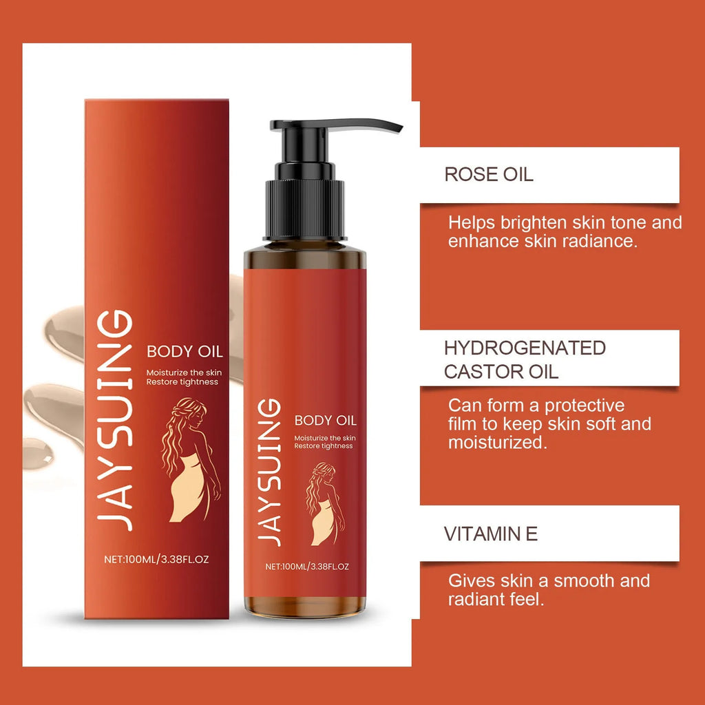 100ml bottle of Body Tightening Massage Oil with glycerol and rose oil.