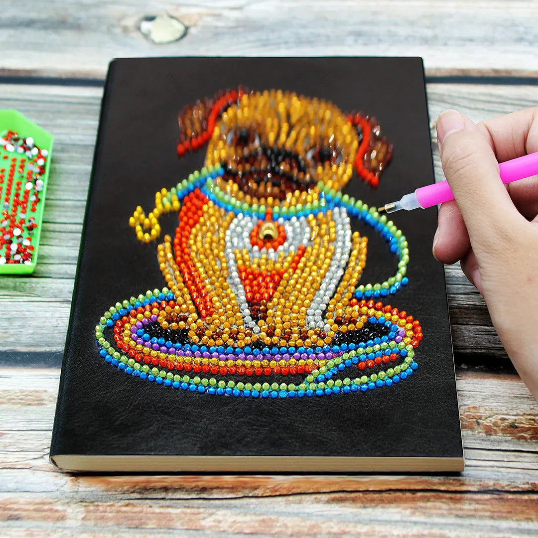 Black A5 diamond painting notebook with 50 pages for rhinestone crafts