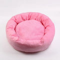 Circular dog bed with PP cotton filling and pillow in light grey colour