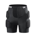 Black skating hip protection pants with integrated NBR foam pads for impact absorption during falls
