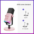 Dynamic noise reduction microphone in black, pink, or white with optional black or white bracket