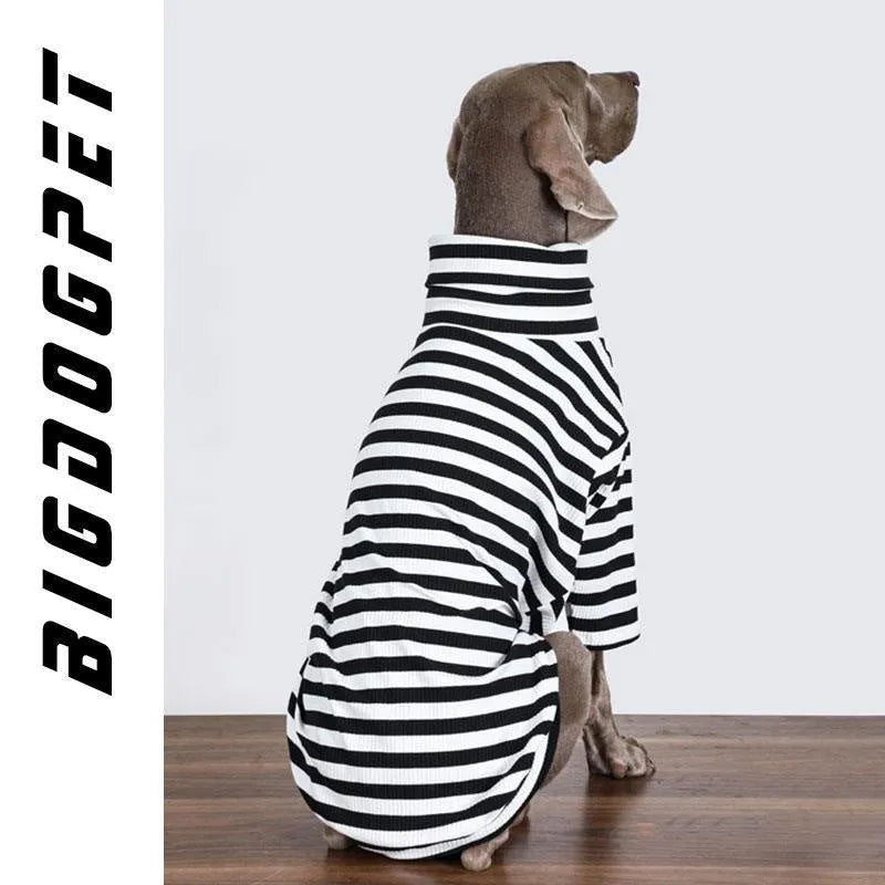 Black and white polyester dog jacket for large breeds in thin inner match design
