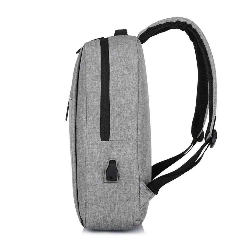 Large black sports backpack with USB charging port and multiple compartments