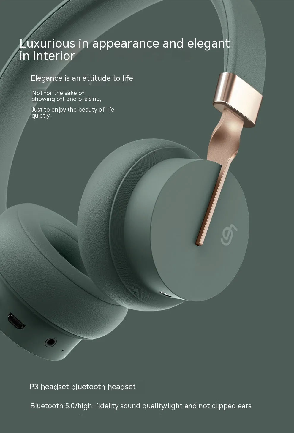 Solid colour Bluetooth headset worn on head with 10-metre wireless range for calls and music
