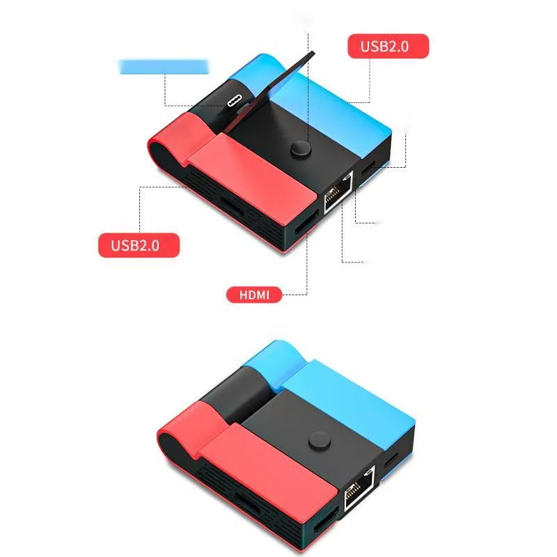 Portable multi-function adapter extension for game consoles with 4K HD projection screen and Type-C port