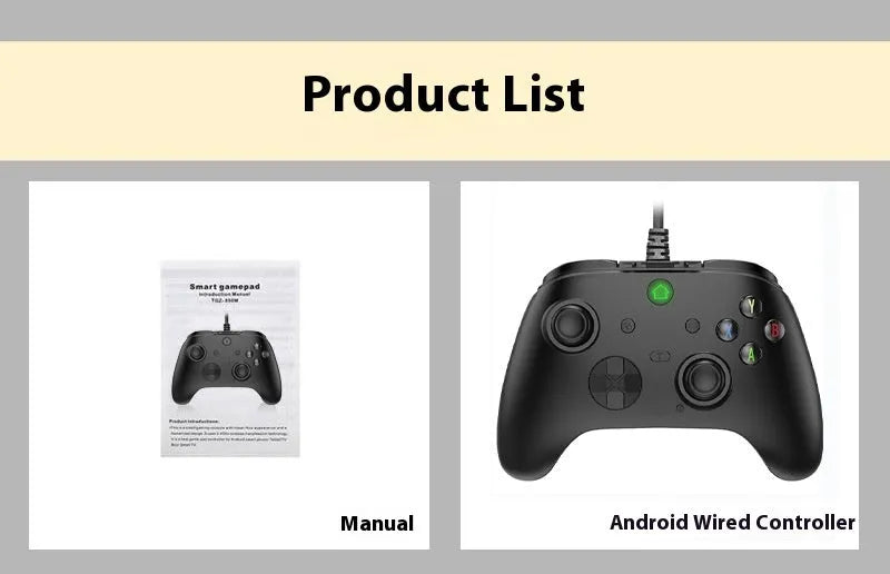 Six-in-one wired game controller for PC and PS in black or white with USB interface and macro programming
