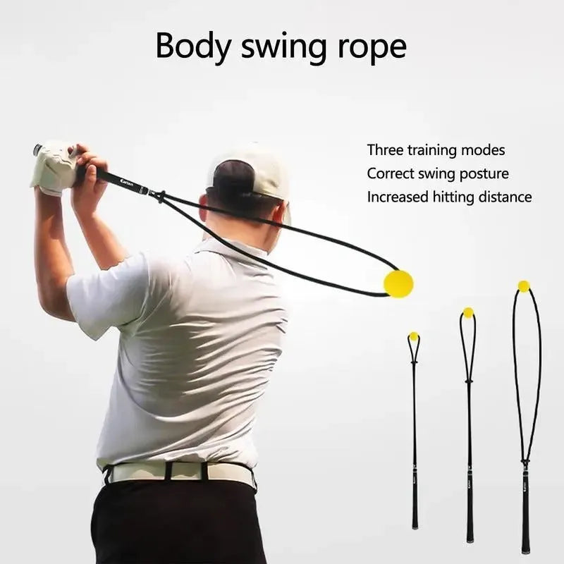 Black silicone elastic golf swing trainer for physical correction action practice