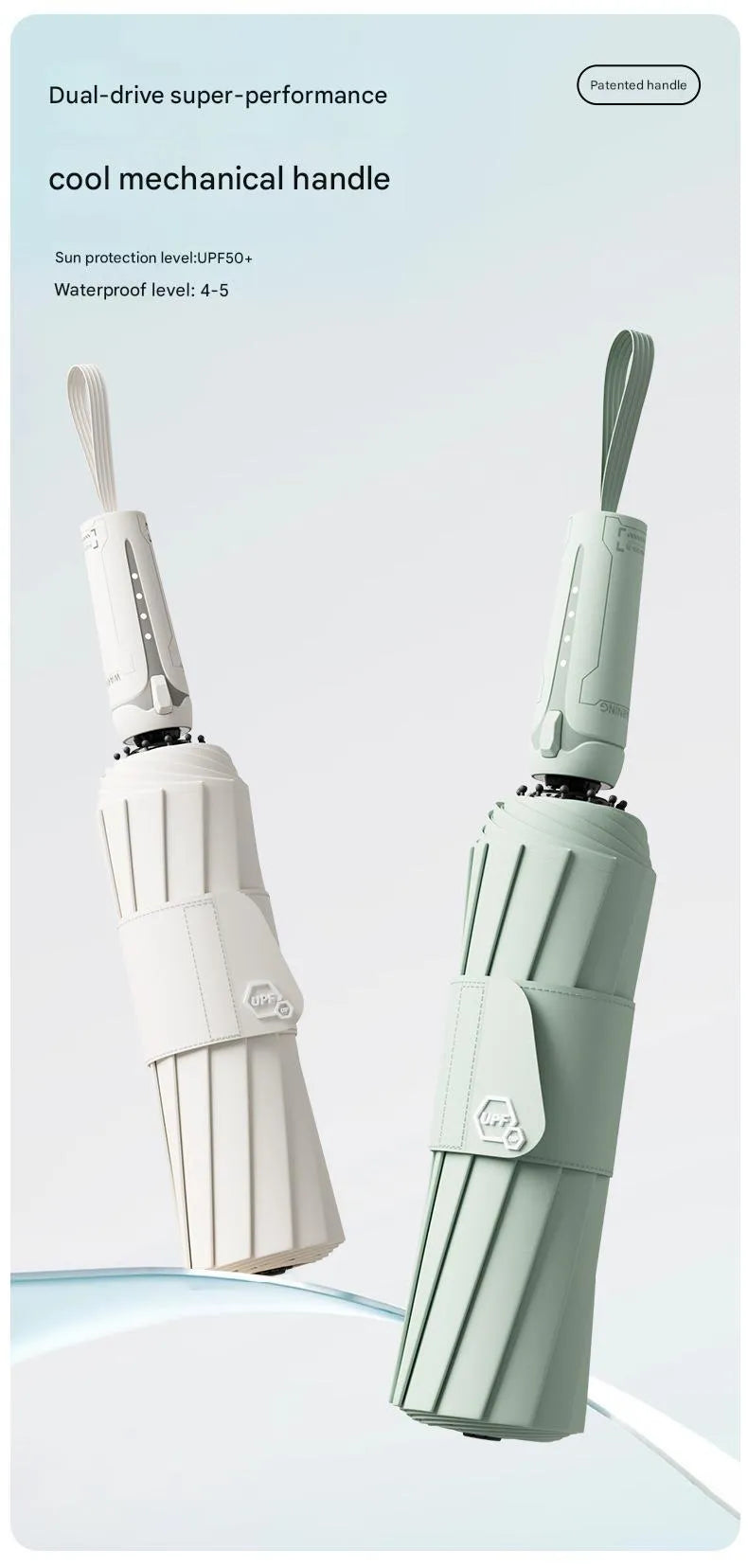 Automatic folding umbrella with oversized canopy in multiple colour options