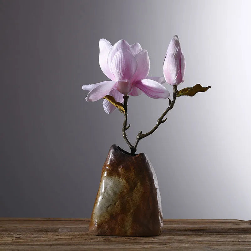 Small glazed pottery vase in Japanese miscellaneous style, ornament format, colours A to F available