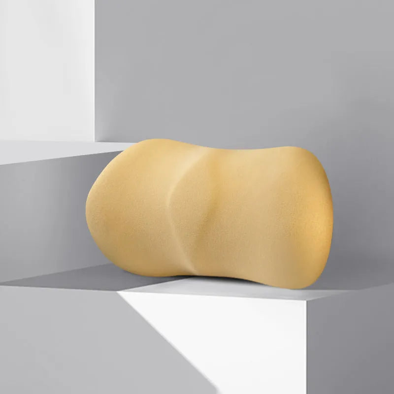 Car seat headrest and lumbar support pillow set in selected colour with synthetic fibre filling