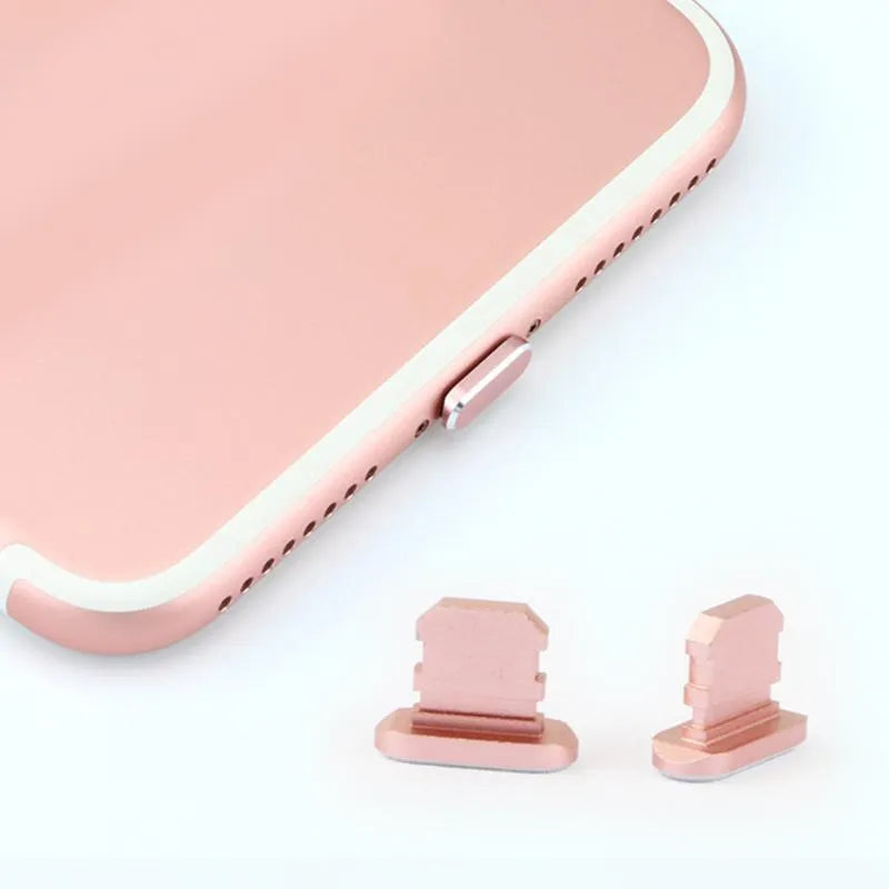 Aluminium alloy iPhone charging port dust plug in various colours for models X, XR, Max, 8, 7, 6, S, Plus