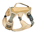 Tactical dog chest strap made from Oxford cloth, shown in olive green colour.