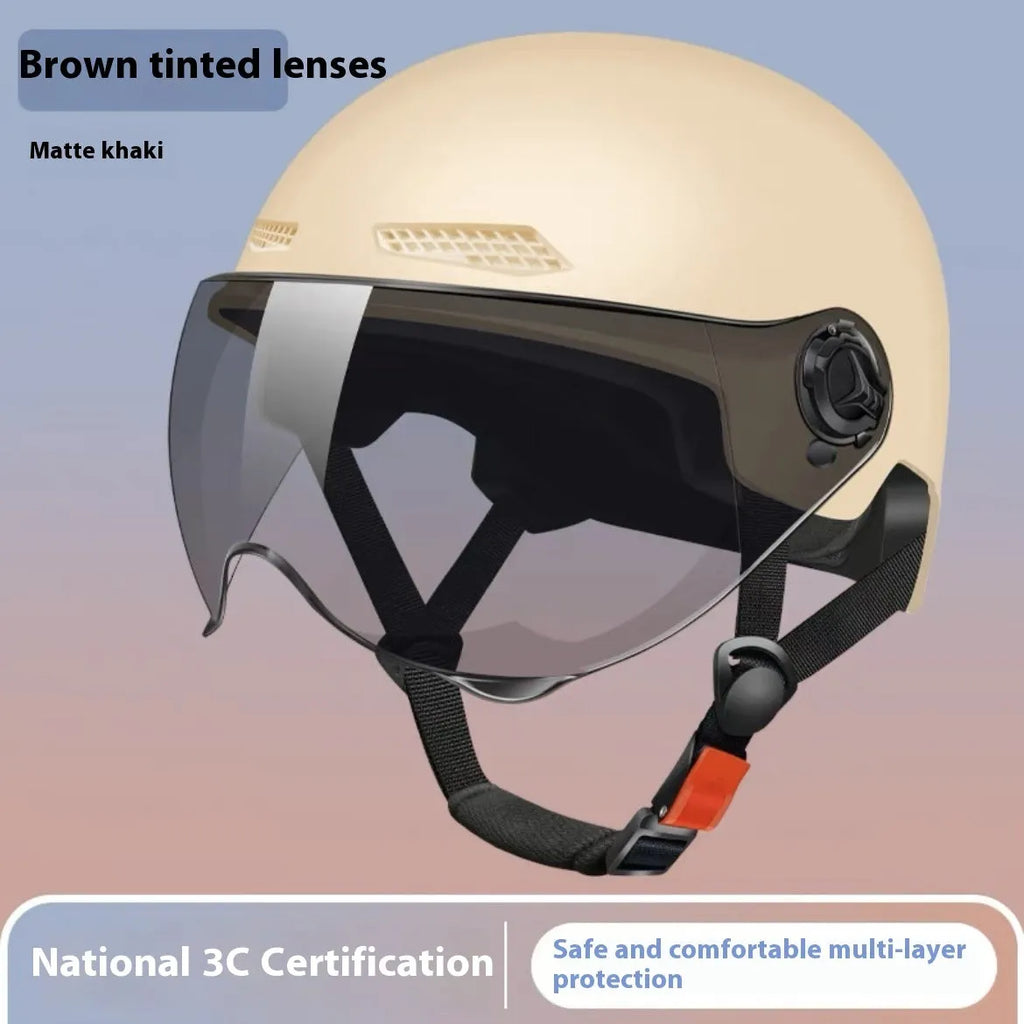 3C certified polypropylene electric motorcycle helmet with sun protection visor in multiple colour options