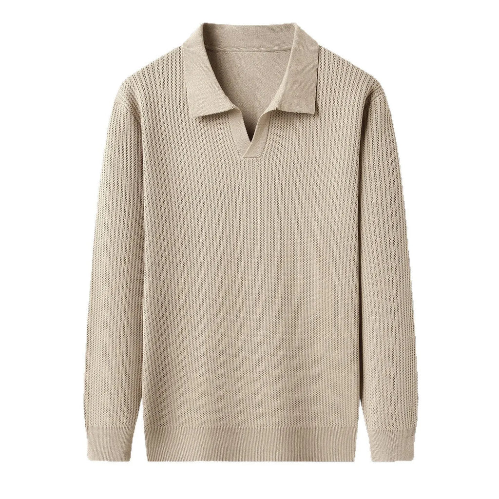 Men's loose pullover sweater in green, black, camel, or brown for autumn casual wear