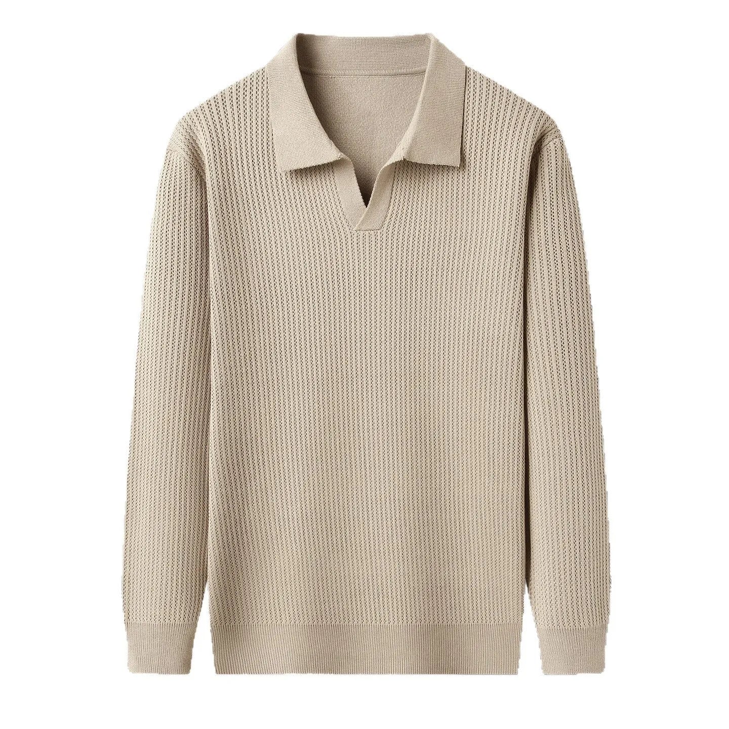 Men's loose pullover sweater in green, black, camel, or brown for autumn casual wear