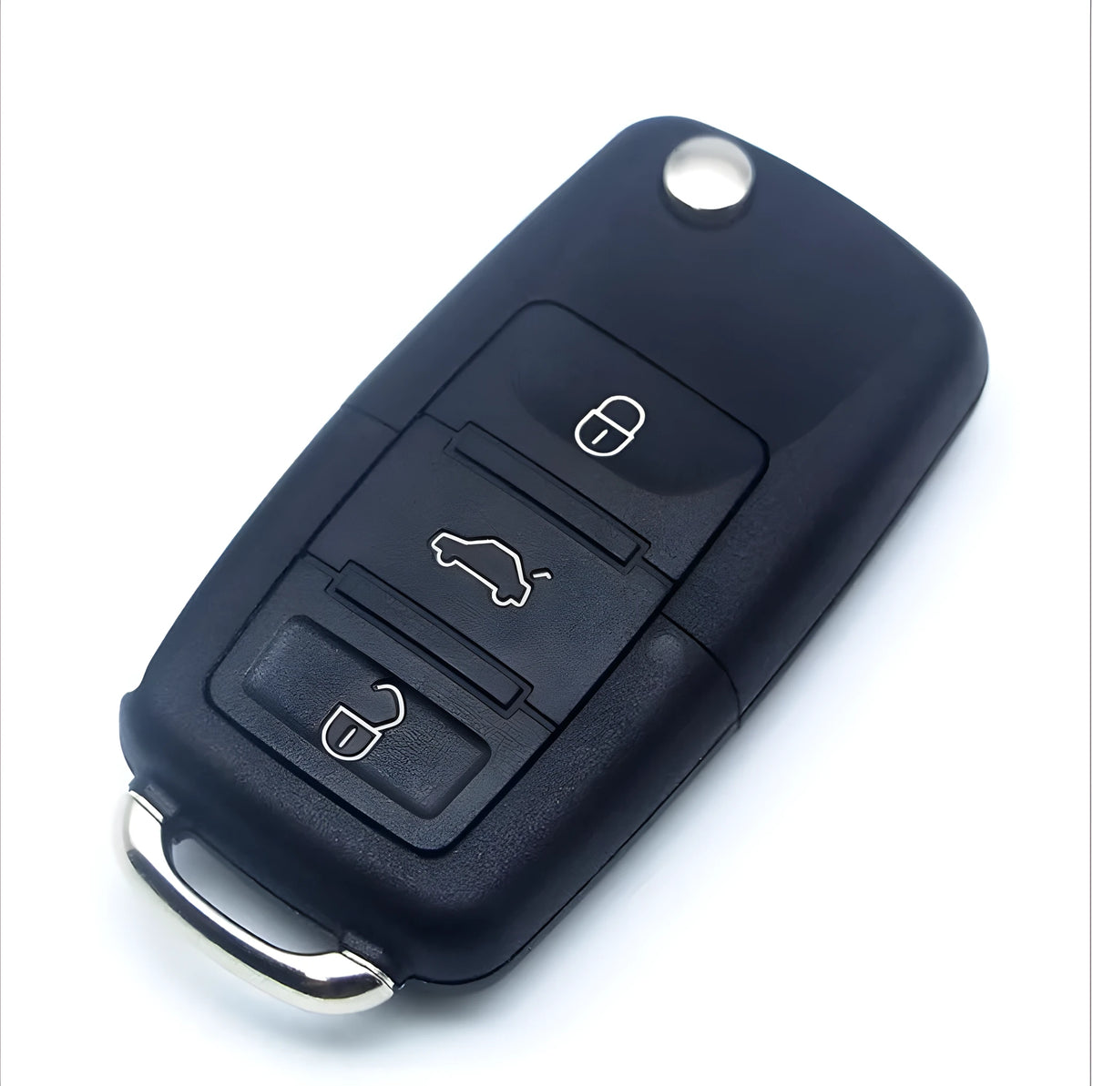 Black 3-button car key secret shell compartment box with included parts, key not included