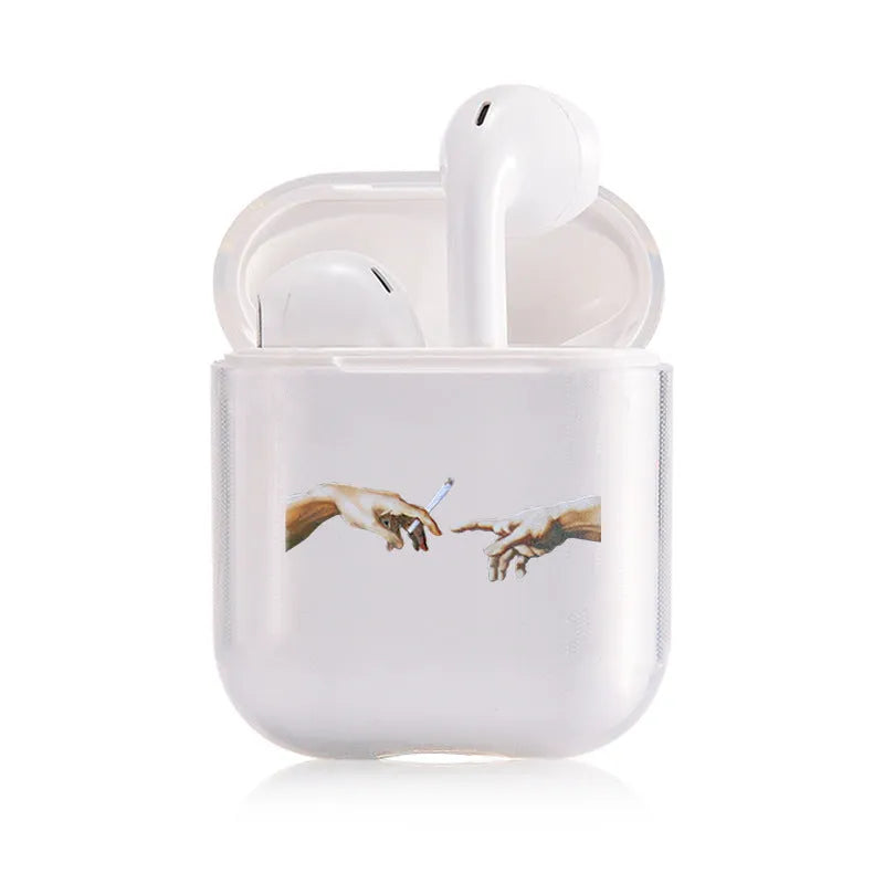 Transparent protective cover for Apple AirPods and AirPods Pro cases with visible cutouts