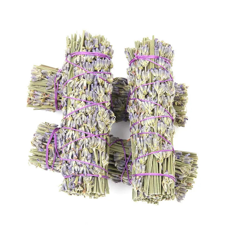 Natural dried flower aromatherapy stick with lavender scent, measuring 4 inches long