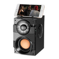 Black portable mini home audio system with subwoofer and satellite speakers, 1.2m cable, for 3.5mm devices