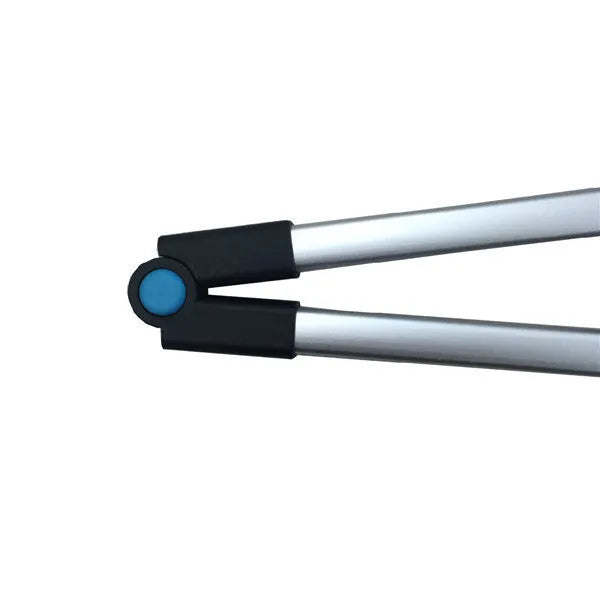 Blue foldable pickup tool with TPR grip and aluminium frame, shown extended to 83.5cm.