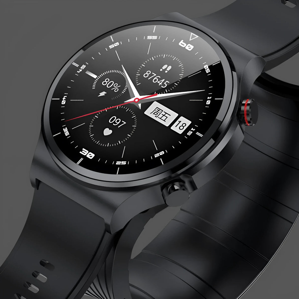 Health smart watch with 1.3 inch colour screen, TPU strap and blood oxygen, blood pressure and heart rate tracking