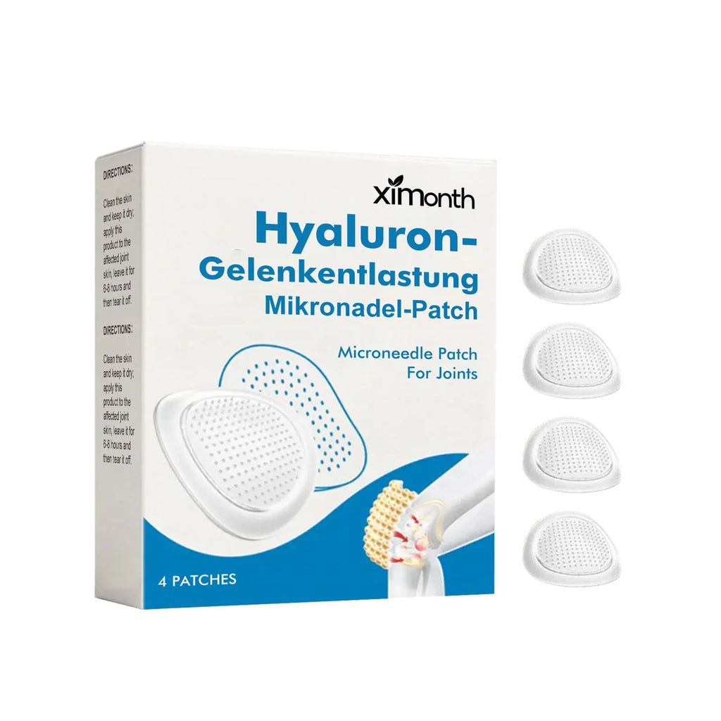 Four hyaluronic acid joint relief microneedle patches with herbal ingredients