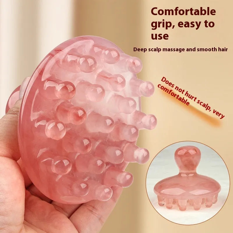 Circular disc massage comb with 21 teeth in coffee brown and yellow colour options.