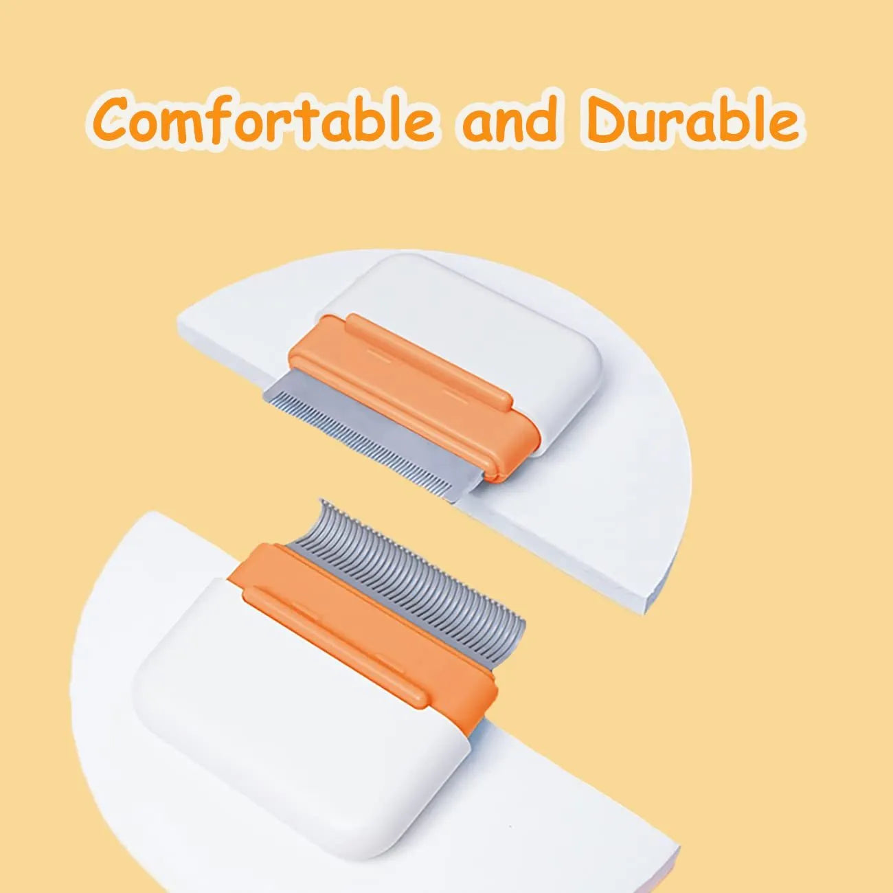 Blue double-sided pet grooming comb with stainless steel tines for cats and dogs