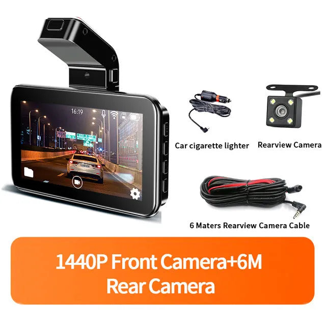3-inch dual lens car DVR dash camera with front and rear recording capabilities