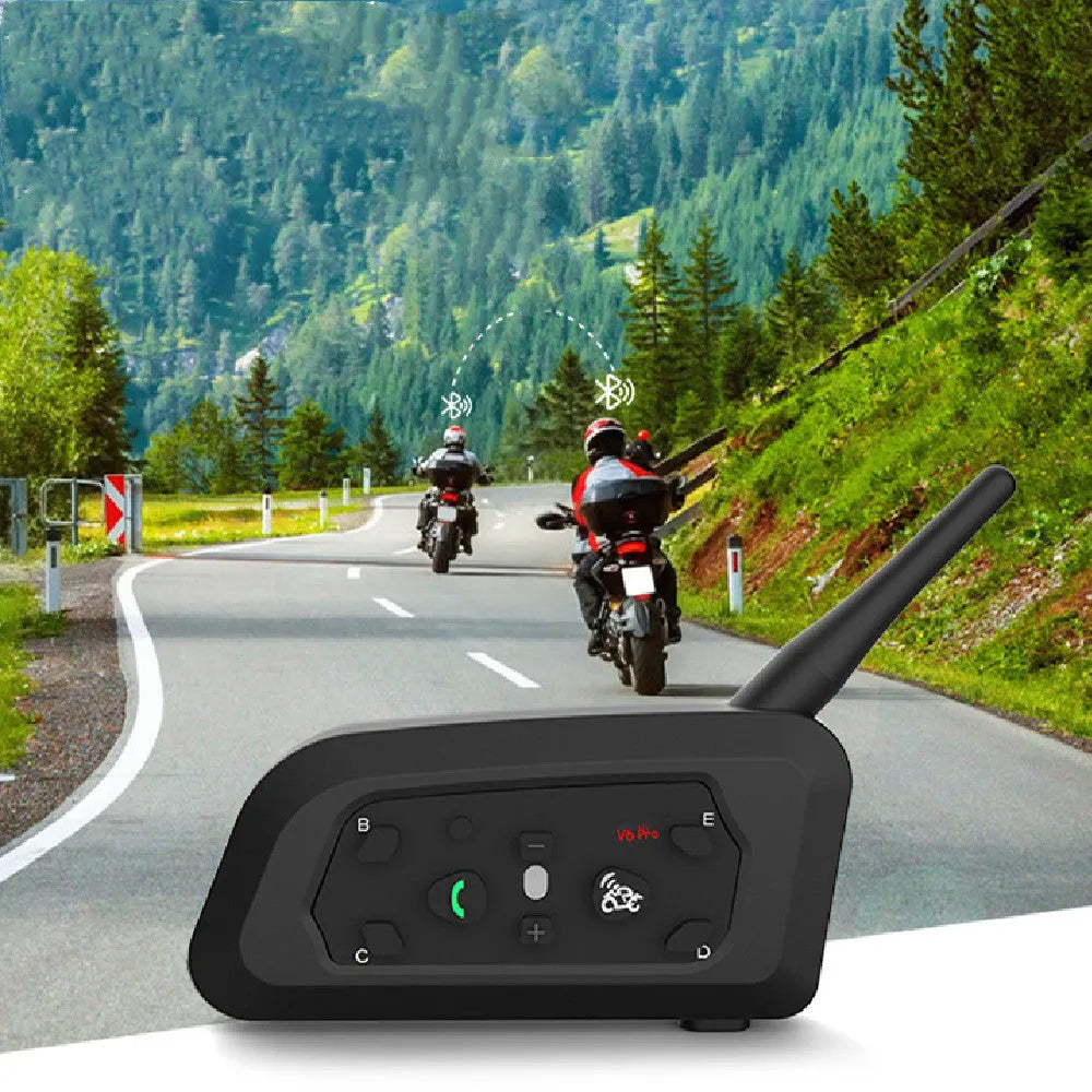 800m Motorcycle Helmet Bluetooth Intercom V6 Pro with headphone and mounting accessories