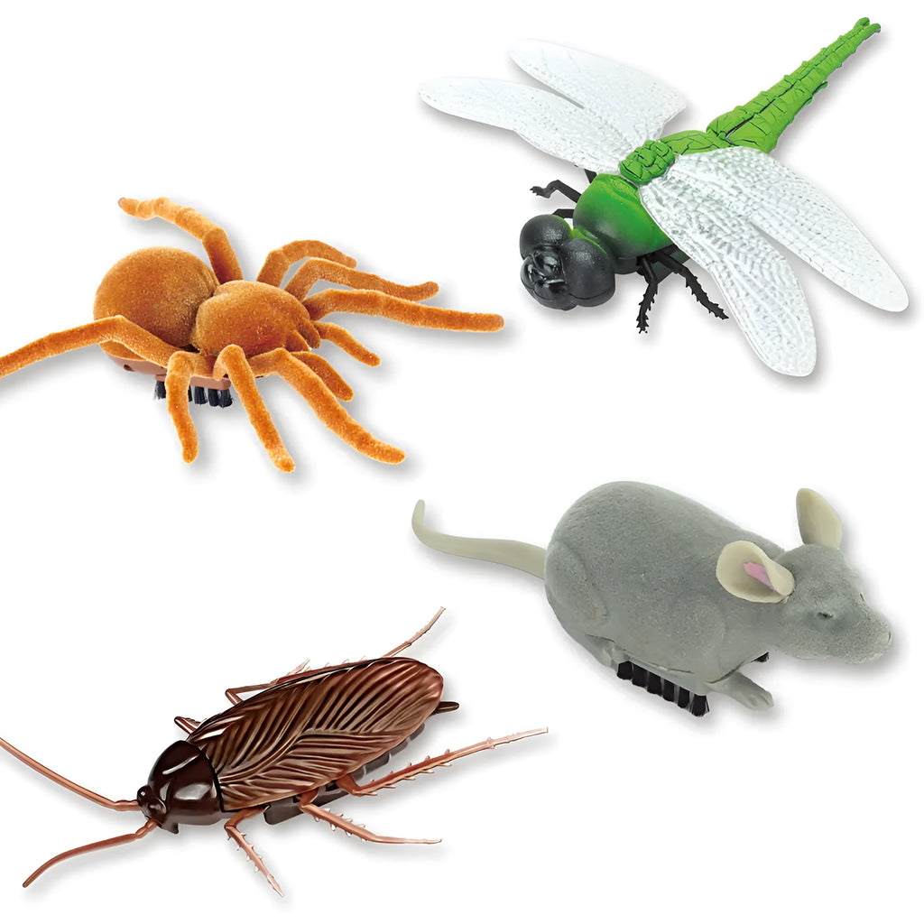 Electric vibration walking toy for pets in cockroach, tarantula, mouse, or dragonfly designs
