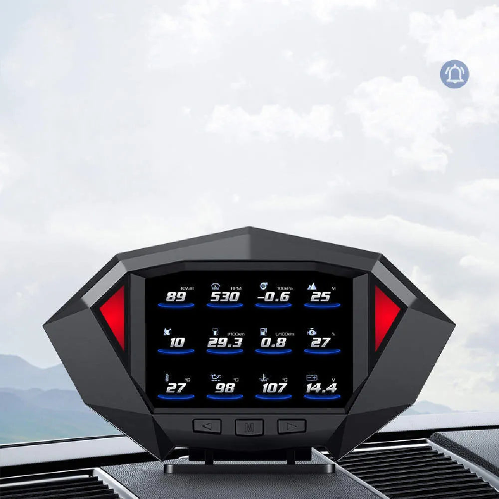 HUD head-up display unit with 147mm by 93mm HD LCD screen for vehicle windscreen projection of GPS data