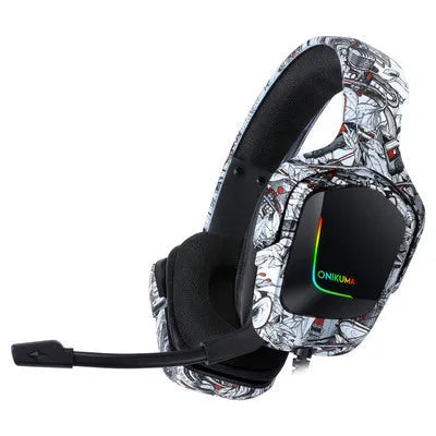 K20 RGB luminous wired gaming headset with microphone and braided cable