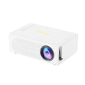 Portable mini projector in black or white with wired mobile phone connection for stable projection