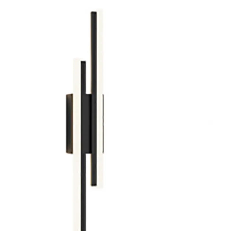 Scandinavian minimalist LED wall light with 500mm acrylic lampshade in black finish mounted on white wall