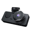 Black 1080P HD car dash cam with wide-angle lens for front and rear recording