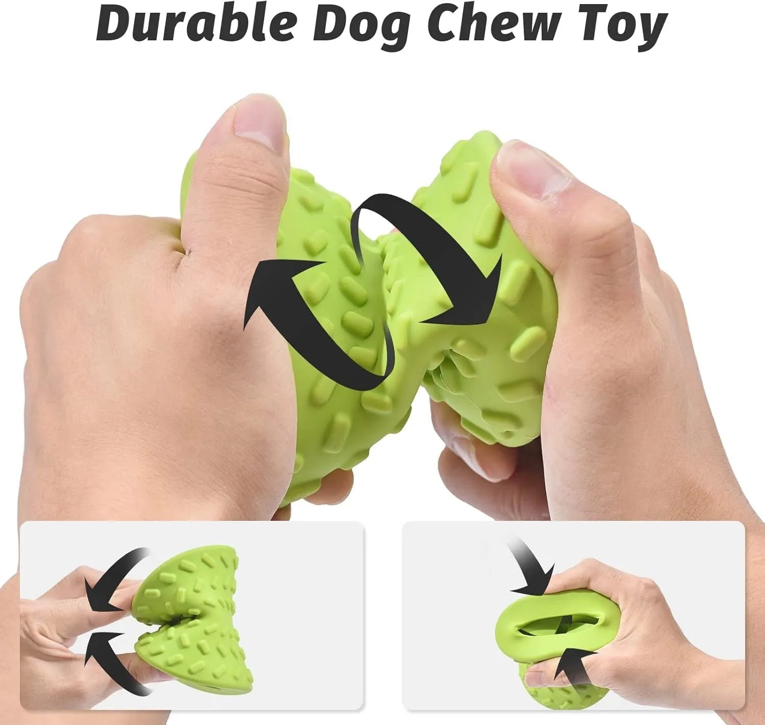 Interactive treat dispensing dog bone toy in blue, green, or purple for aggressive chewers with hollow design