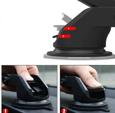 Universal telescopic car navigation bracket with adjustable arm and 360-degree rotation for phone mounting