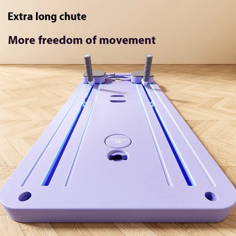 Standard purple multi-functional fitness board with abdominal wheel, dimensions 106cm by 41cm by 7cm, for home weight loss training