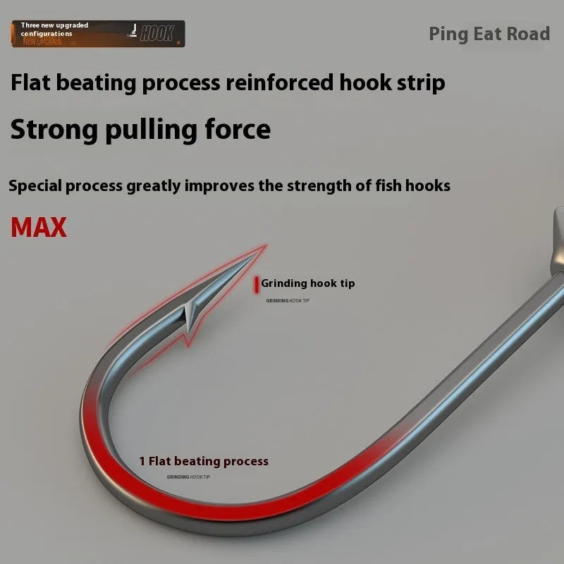 Enhanced jig hooks 50 pieces set with 4 times strength and blood trough design for fishing