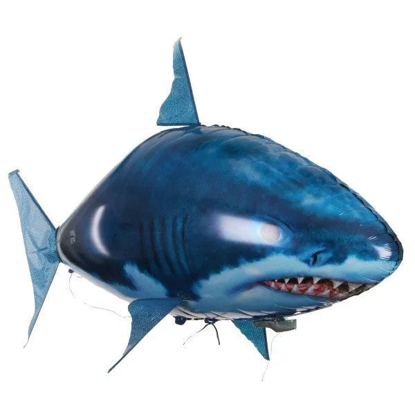 Remote control shark toy inflatable with helium, 57 inches long, for indoor flight using infrared control